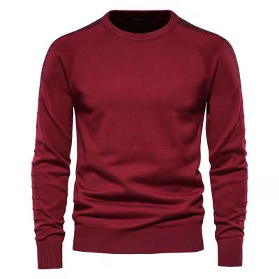 China Autumn Men Casual Round Neck Solid Color Men Anti-Shrink Knit Plus Size Sweater for sale