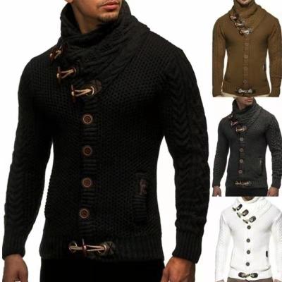 China Anti-shrink Autumn/Winter Knitted Jacket Mens Casual Buttons Collar Men's Tops Knit Plus Size Sweater for sale