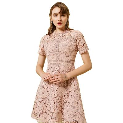 China Breathable Fashion Women Lace Up Short Sleeve MIDI Dress for sale