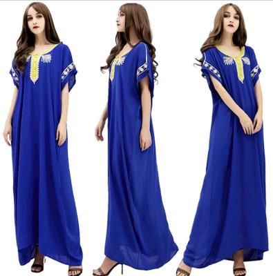 China Embroidery Anti-Static Arabic Loose Ethnic Style Dress Long Summer Dress for sale