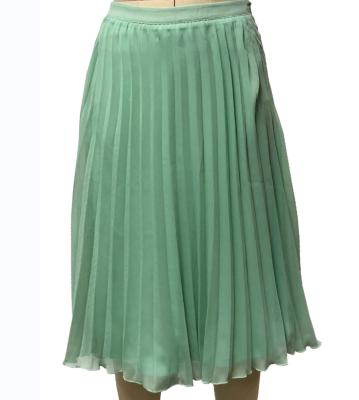 China Fashion anti-static ladies skirt high waist high quality green chiffon skirt for sale