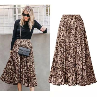 China Fashionable women's elastic waist skirt anti-static high-grade leopard print skirt for sale