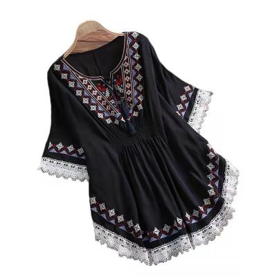 China Anti-Wrinkle Different Fashion Women's Retro Five Point Sleeve Ethnic Japanese Cape Top for sale