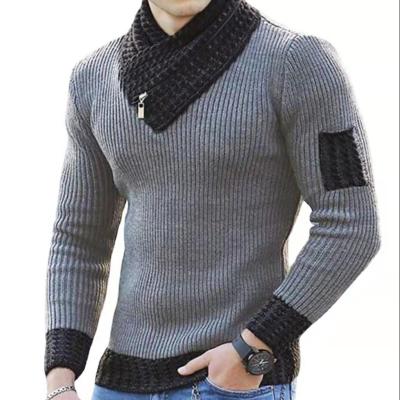 China Anti-Wrinkle Autumn/Winter Pullover Men's Long Sleeve Shirt High Neck Knitted Sweater for sale