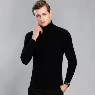 China Anti-Wrinkle Men's Sweater Fall/Winter Solid Color Casual Middle-aged Turtle Neck Knitted Sweater for sale