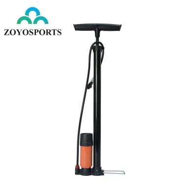 China ZOYOSPORTS Steel Portable Floor Bike Pump With Pressure Gauge 160 PSI Bicycle Compressor for sale