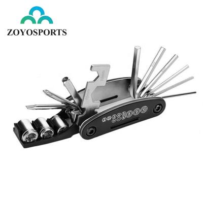 China Convenient Weekly Deals ZOYOSPORTS Wholesale 16 in 1 Pocket Mini Portable Multifunction Bike Bicycle Repair Tools for sale