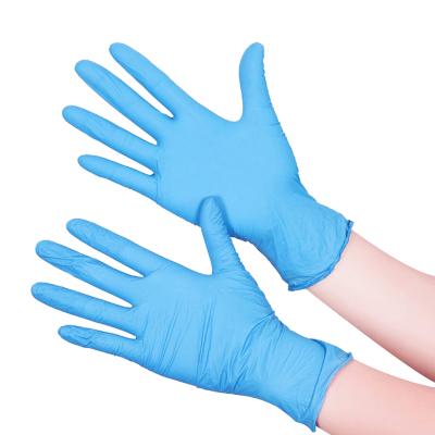 China Household Disposable Medical Nitrile Powder Free 100% Nitrile Powder Blue Gloves for sale