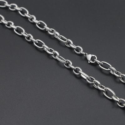 China New FASHIONABLE Chunky Textured 6mm Choker Chain Stainless Steel Chain Necklace For Men Women Gift Jewelry Various Length for sale