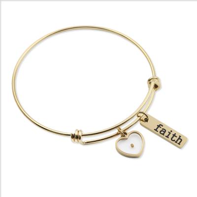 China Real Mustard Faith Bangle Bracelet Stainless Steel Religious Gold Plated Christian Seed Inspired Jewelry Gift for sale