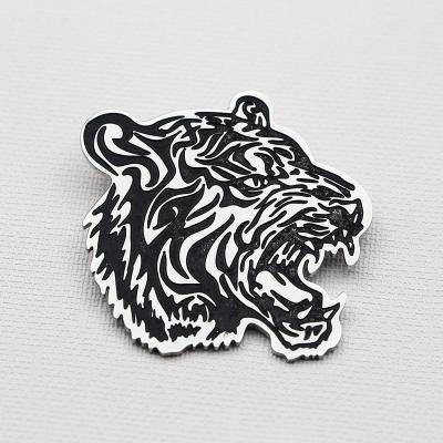 China Fashionable Gold Plated Stainless Steel Brooch Pin Howl Tiger King Animals Women And Men Fashion Jewelry Accessory Gift for sale