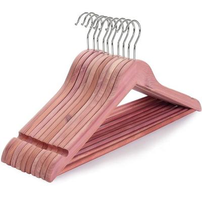 China Eco friendly and durable Wholesale natural cedar wood hanger clothes hangers for sale