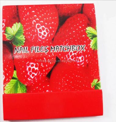 China Strawberry Daily Custom Design Disposable Nail Care EVA Nail File Match Box Nail Styling Shape Emery Board For Beuty Spa Nail Salon for sale