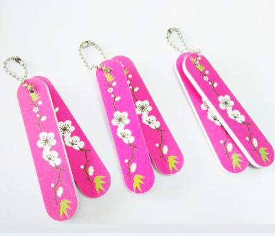 China Nail Polishing Disposable Mini Manicure Design Double Side Nail Pedicure File Folder Customized Customized Polishing Emery Board With Key Chain for sale