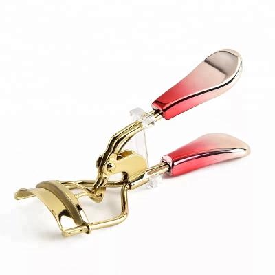 China Carbon Steel Gold Mini Girls Makeup Tools False Partial Eyelash Curlers Clip With Red Color Gradual ABS To Handle Magic Wick Curler for sale