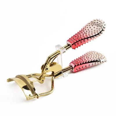 China Ideal Rhinestone Handle HEAT Lasting Beauty Rose Gold Girls Magic False Partial Makeup Tools Eyelash Curlers Clip for sale