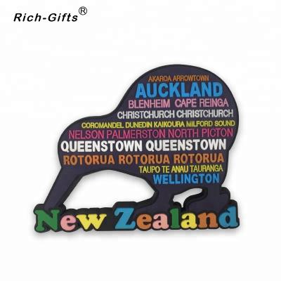 China Custom Nickel Free PVC Fridge Magnets Magnetic Stickers for New Zealand Kiwi Bird for sale