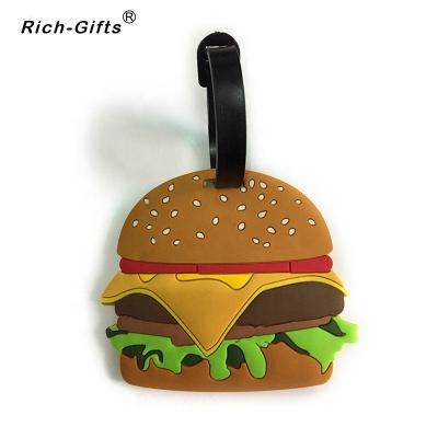 China Custom Rubber Travel 3D PVC Burger Shape LOGO Luggage Tags (RL-0035) for sale