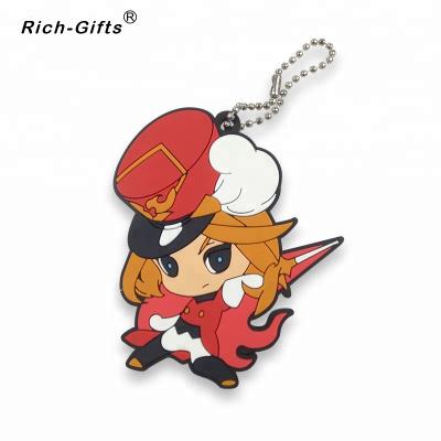 China Min Order 100pcs Custom LOGO 3D Nickel Free Soft Rubber Distinctive Cartoon Shape Keychains Promotional Gifts for sale