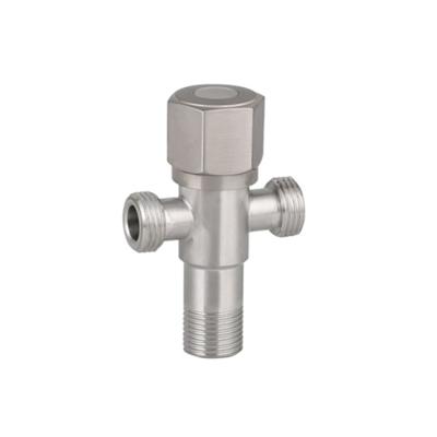 China 304 Surface 304 Surface Round Handle 90 Degree Brushed Quick Open Bathroom SS Angle Valve for sale