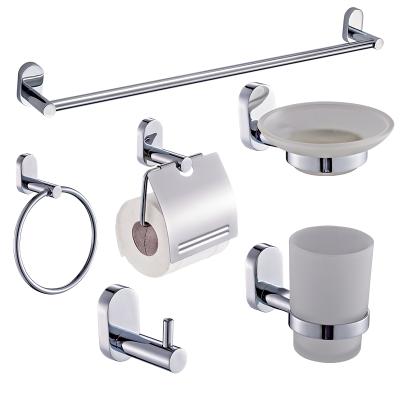 China Full Sustainable Economical 6 Pcs Zinc Home Decor Toilet Bathroom Set for sale