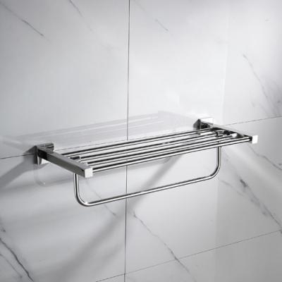 China 304 Stainless Steel Hotel Towel Rack Shelf Bathroom Folding Towel Rack for sale