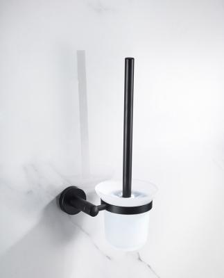 China Modern Glass Bathroom Accessories Stainless Steel Toilet Reading Brush Holder for sale