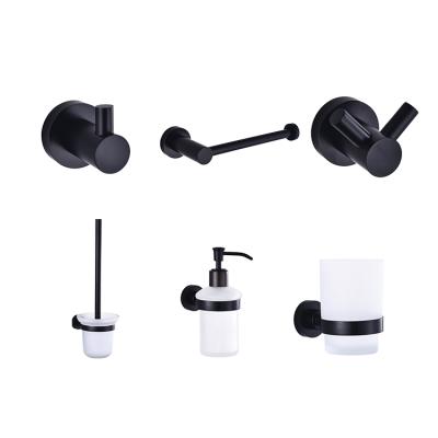 China Durable Wall Mounted Matte Black Plated Name Brand Custom Bathroom Accessories Set Luxury for sale