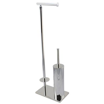 China Modern Modern Chrome Plated Stainless Steel Freestanding Tall Toilet Paper Roll Holder for sale