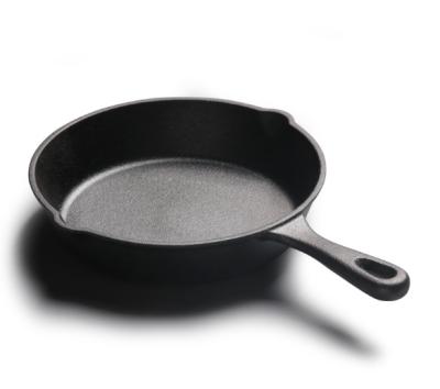 China Minimalist Cast Iron Vegetable Oil Cookware Round Nonstick Pan Frying Pan For Steak Egg Pizza 14cm for sale