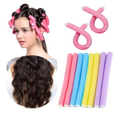 China For Home Use 10PCS Rod No Heat Hair Curlers Heatless Curling Curling Bar Soft Wave Sleeping Hair Shapers DIY Hair Styling Tool for sale