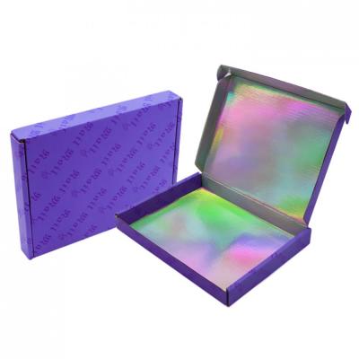 China Recyclable Custom Holographic 3D Small Packaging Shipping Pink Mailer Boxes for sale