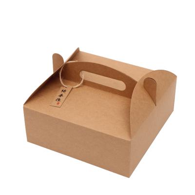 China Recycled Materials Fast Delivery Pizza Box With Handle Custom Printed Kraft Paper Cardboard Box Empty Food Package for sale