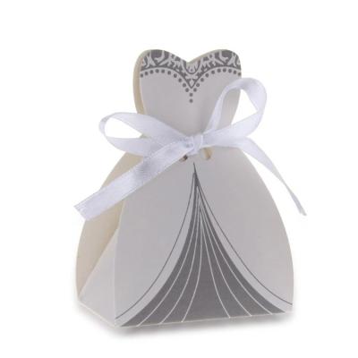 China Disposable Favor Candy Gift Box Fancy Cheap Wedding Dress Form With Logo Printing for sale