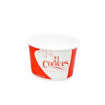 China Ice Cream New Design Printed 12oz Ice Cream Paper Cup Compostable Bowl PLA Coated for sale