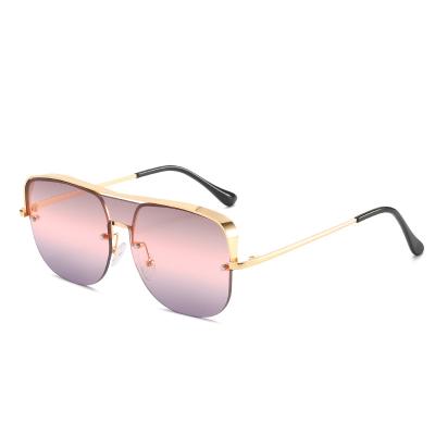 China New one-piece sunglasses 2514 personalized PC women's sunglasses stainless steel border frameless sunglasses for sale