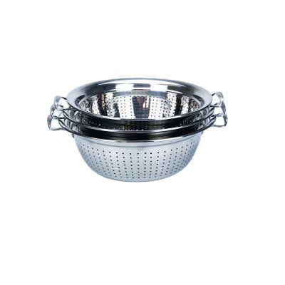 China Sustainable Stainless Steel Kitchen Sink Vegetable Drain Basket Filter With Color Handle for sale