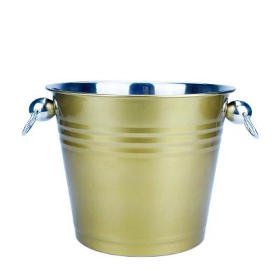 China Viable Wholesale Tiger Wine Beer Champagne Ice Bucket Stainless Steel Color 5/7/9L Custom Custom Handle for sale