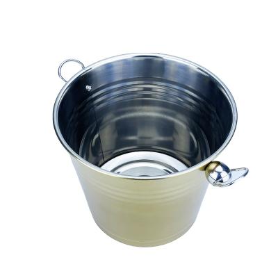 China Viable wholesale custom made stainless steel 5/7/9L ice bucket beer wine champagne bucket with tiger head handle for sale