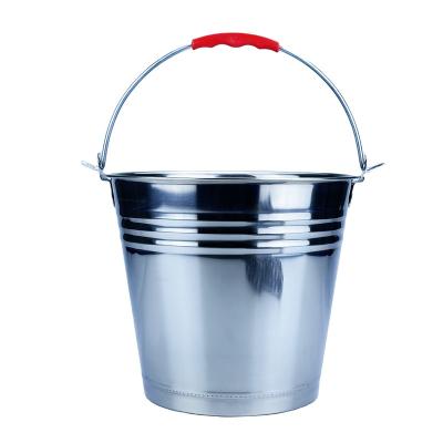 China Sustainable Thickness Stainless Steel Bucket With Big Handle / Stainless Steel Water Bucket for sale