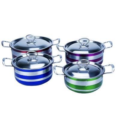 China Sustainable 4pcs Stainless Steel Cookware Price Casserole Set Hot Pot Cooking Pot Set for sale