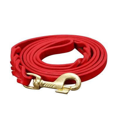 China Customized Viable Multicolor Cow Leather Dog Leash Lengthen Handwoven Leather Dog Leash for sale