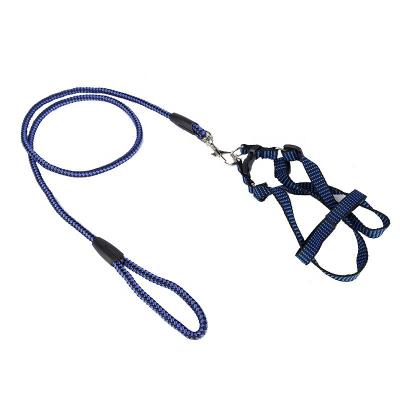 China Hot Selling Viable Factory 1.2m Pet Harness And Leash Set Round Rope Nylon Pet Leash Dog Harness Leash for sale