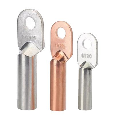 China Stripping Din Wire Connector Supports Red Type Electrical Plug Terminals Round Cable Tube Crimp Tinned Long Copper Friction Welding DT-16 for sale