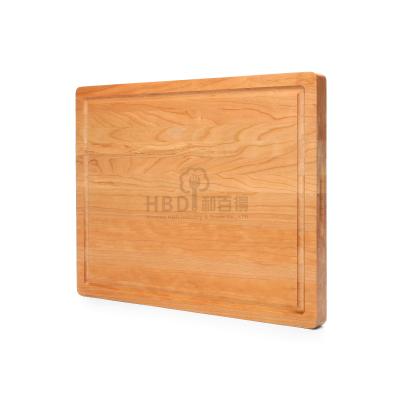 China Customized Sustainable One Piece Rectangle Cherry Wood Cutting Board for sale