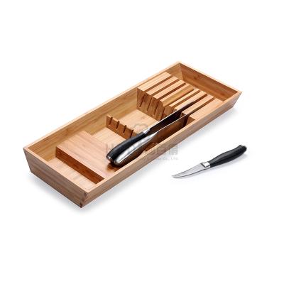 China Viable Hot Selling Bamboo Kitchen Knife Block Knife Organizer Drawer Bamboo Insert for sale