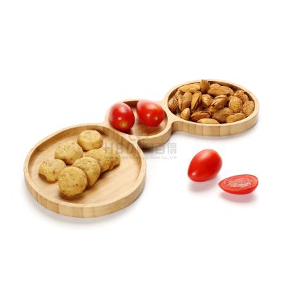 China Food Safety Sustainable Party Fruit Snacks High Quality Bamboo Wooden Dish for sale