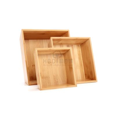 China Sustainable Natural Kitchen Food Storage Fruit Box Desktop Bamboo Salad Bowl for sale