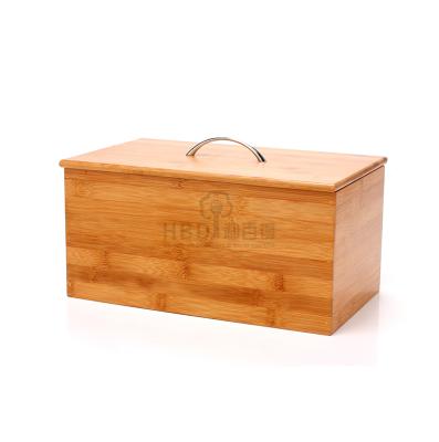 China Large Capacity Kitchen Organizer Food Storage Box Bamboo Bread Stored Bin for sale