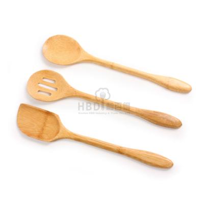 China Stocked Reusable Organic Bamboo Wooden Kitchen Cookware Spoon Set for sale